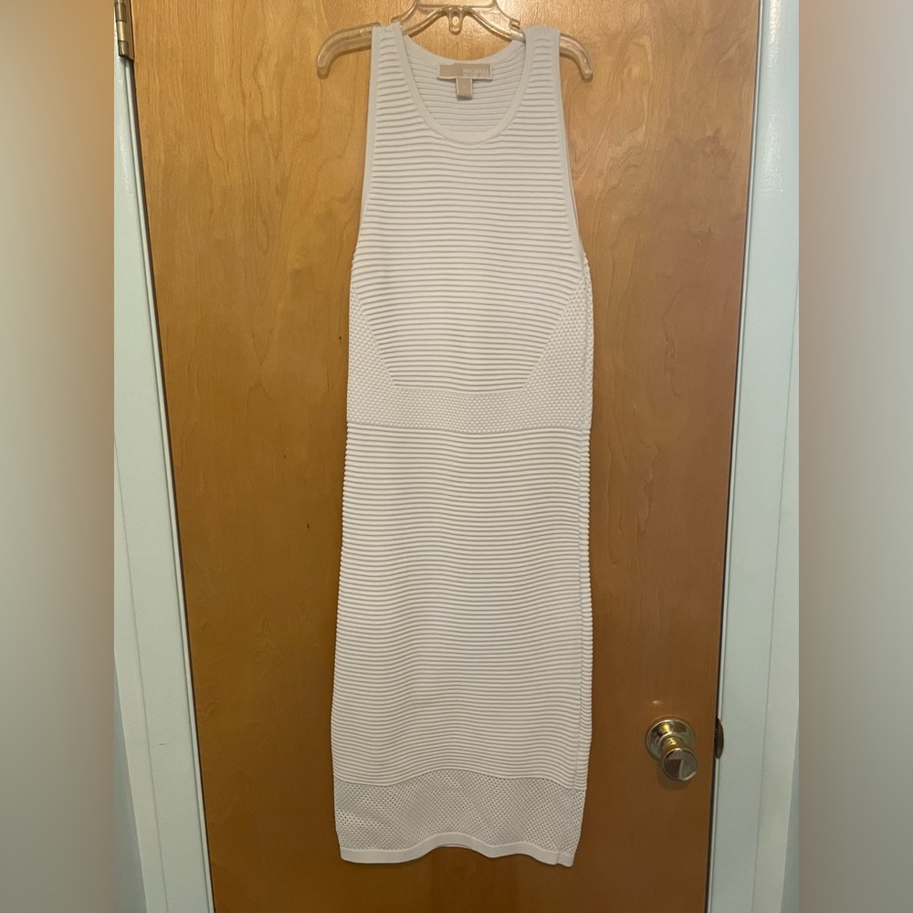 Michael Kors White Ribbed Dress